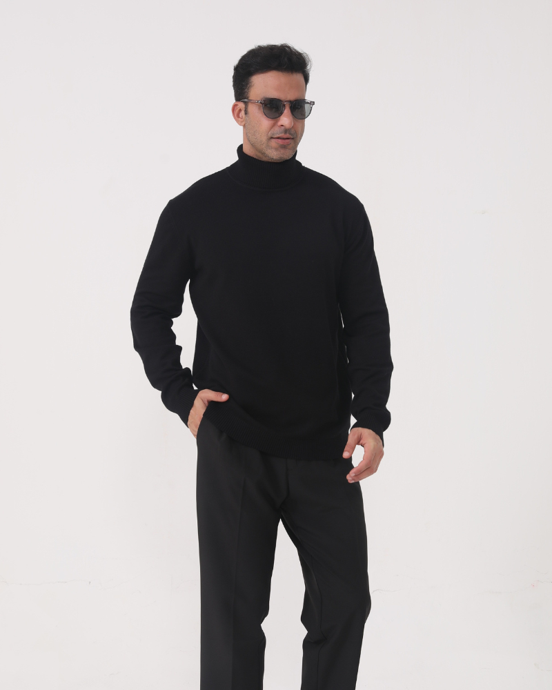 Jersey de cuello alto de Gstaad de lana merina