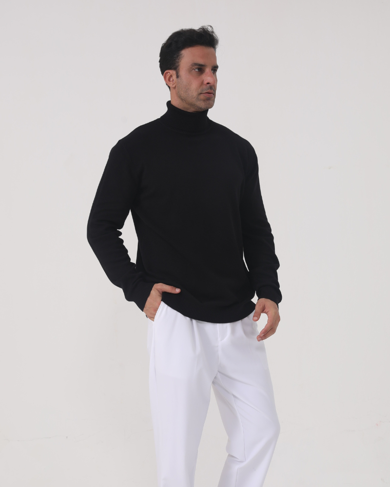 Jersey de cuello alto de Gstaad de lana merina
