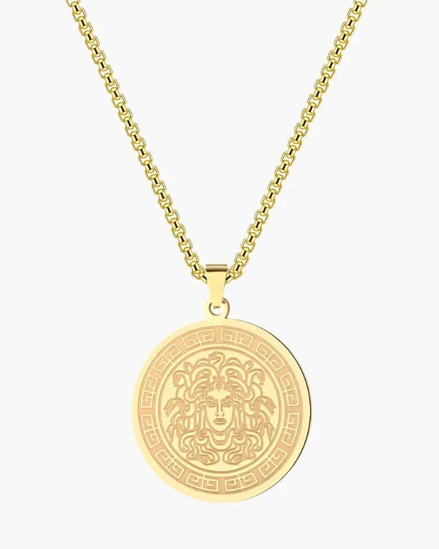 Collar largo Medusa (oro y plata)