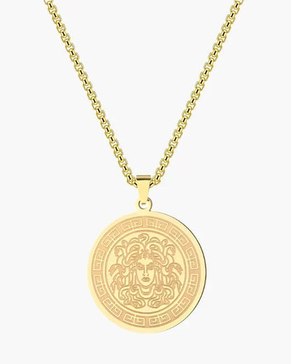 Collar largo Medusa (oro y plata)