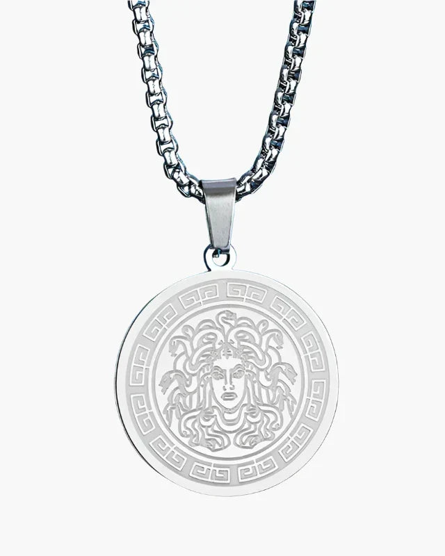 Collar largo Medusa (oro y plata)