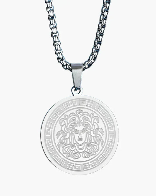 Collar largo Medusa (oro y plata)