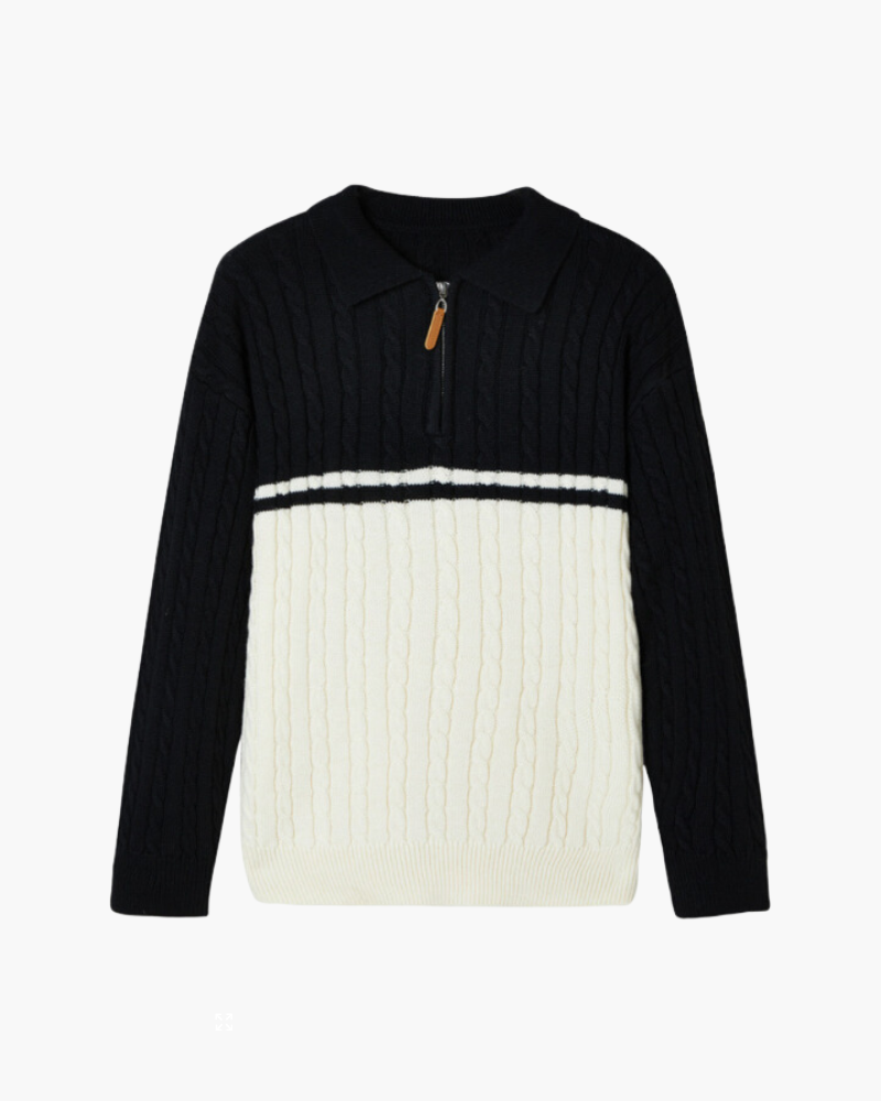 Pullover mit Reißverschluss aus 100 % Premium-Wolle - Milano®
