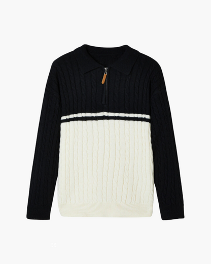 Pullover mit Reißverschluss aus 100 % Premium-Wolle - Milano®