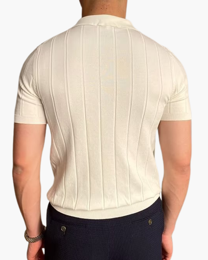 Geripptes Baumwoll-Polohemd Cannes - Milano®