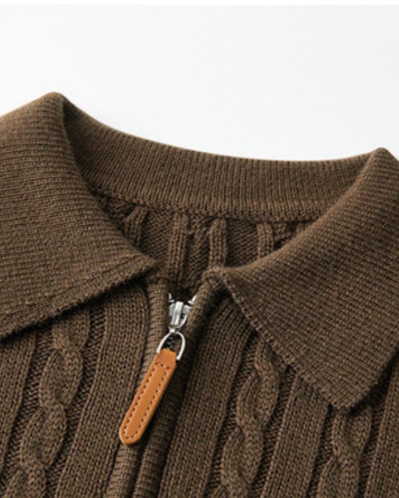 Pullover mit Reißverschluss aus 100 % Premium-Wolle - Milano®