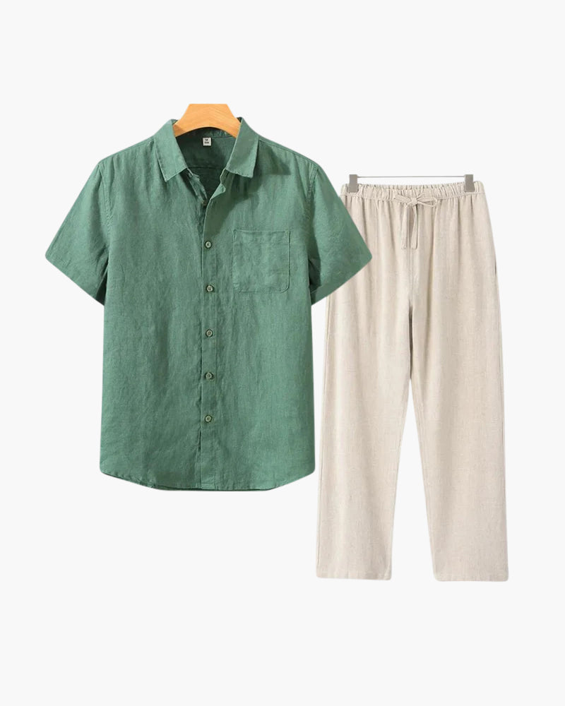 Old Money Leinen-Set (Kurzarm) – milano®