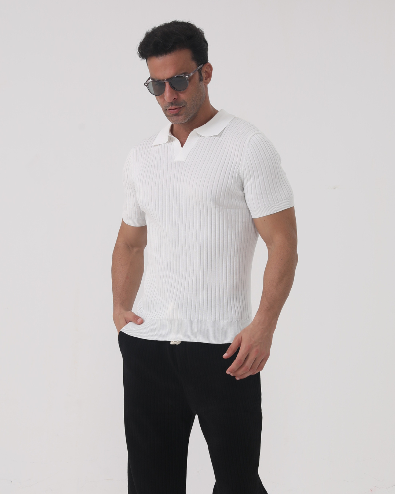 Florenz – Geripptes Baumwollpolo – milano®